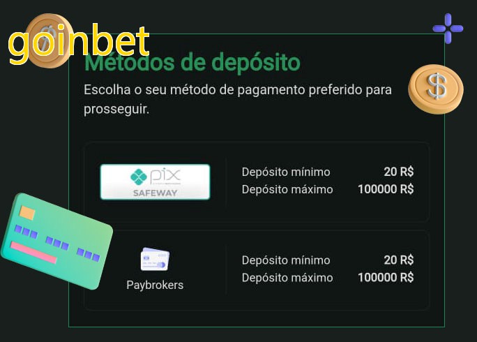 O cassino goinbetbet oferece uma grande variedade de métodos de pagamento